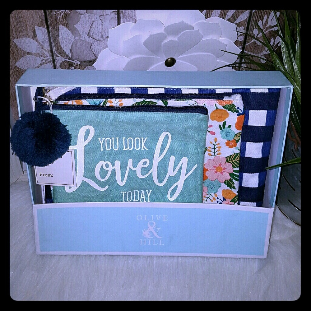 Olive & hill trio pouch bags floral
